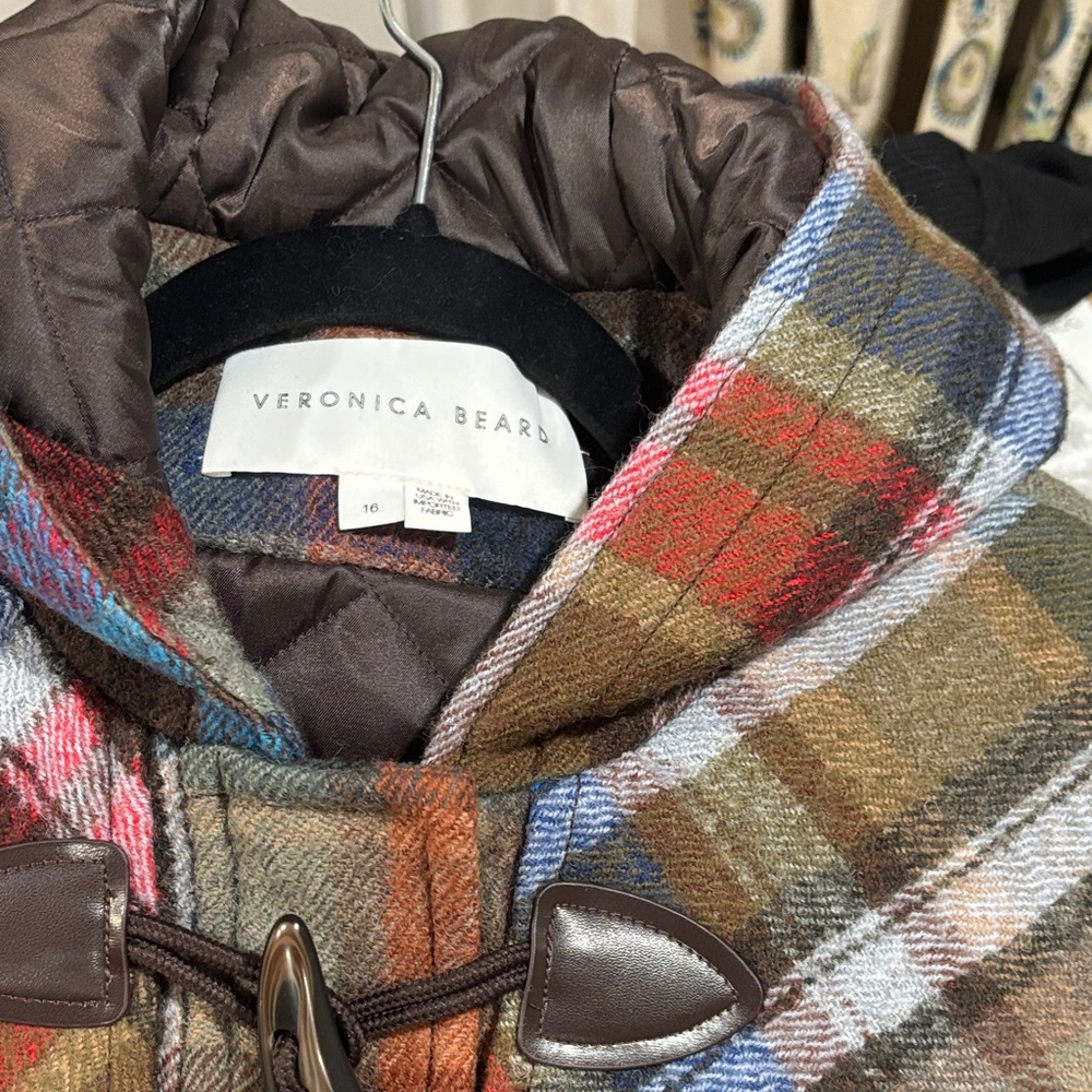 Veronica Beard Multicolor Plaid Toggle Jacket - image 1